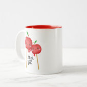 キャンディリンゴが刺さった ツートーンマグカップ (正面左)