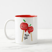 キャンディリンゴが刺さった ツートーンマグカップ (左)