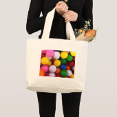 キャンディレインボーガムのボール ラージトートバッグ (正面(商品))