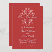 キャンディレッドの渦巻き日付保存 セーブザデート (正面/裏面)