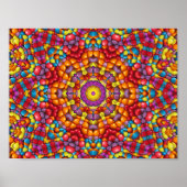 キャンディレッドイエローオレンジヴィンテージ万華鏡のように千変万化するパターン ポスター (正面)
