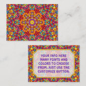 キャンディレッドイエローオレンジヴィンテージ万華鏡のように千変万化するパターン 名刺 (正面/裏面)