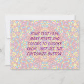 キャンディレッドイエローオレンジヴィンテージ万華鏡のように千変万化するパターン 招待状 (裏面)