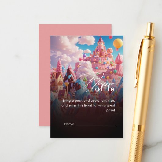 キャンディワールドかわいい赤ちゃんシャワー エンクロージャーカード (正面/裏面インサイチュ)