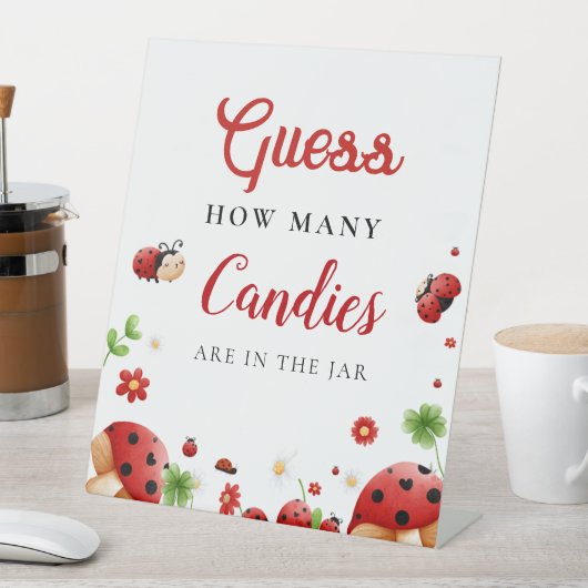 キャンディーがバグを愛している数を推測する赤ちゃんシャワーのサイン 台座サイン (インサイチュ)
