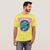 キャンディーのような地球の警告気候変動声明 Tシャツ (正面フル)