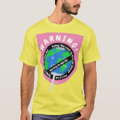 キャンディーのような地球の警告気候変動声明 Tシャツ (正面)