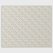 キャンディーのクリスマスパターン。白地に金色 ラッピングペーパー (フラット)