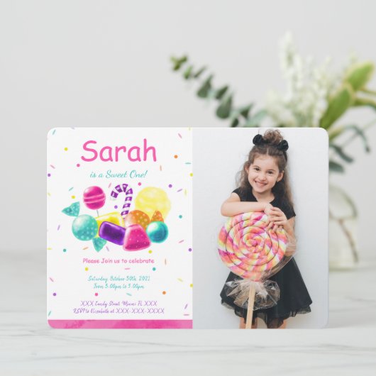 キャンディーの写真招待状 招待状 (スタンド正面)