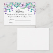 キャンディーの数を推測する。赤ちゃんシャワーゲーム。フローラ プレイスカード (正面/裏面)