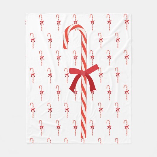 キャンディーの杖 フリースブランケット (正面)