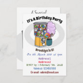 キャンディーの漫画イラスト 招待状 (正面/裏面)