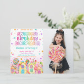 キャンディーの誕生日写真招待状 招待状 (スタンド正面)