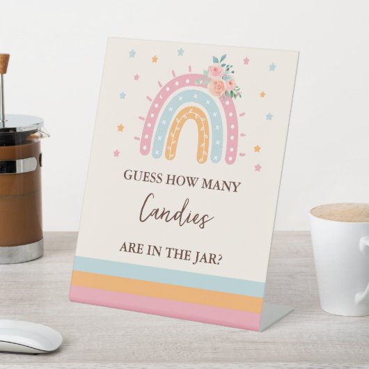 キャンディーの赤ちゃんシャワーゲームの台座の数を推測 台座サイン (インサイチュ)