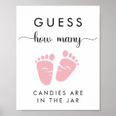 キャンディーの赤ちゃん女の子のシャワーゲームの数を推測 ポスター (正面)