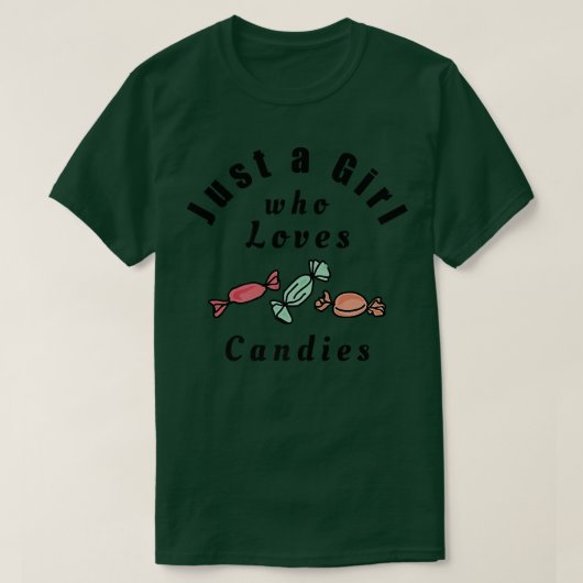 キャンディーを愛する女の子カッコいいデザイン1109 Tシャツ (デザイン正面)