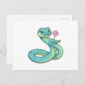 キャンディーを持った蛇 ポストカード (正面/裏面)