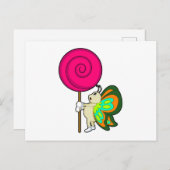 キャンディーを持った蝶 ポストカード (正面/裏面)