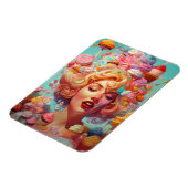 キャンディーアイスクリームガールシュールファンタジーアート マグネット (左側)