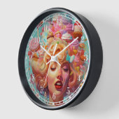 キャンディーアイスクリームガールシュールファンタジーアート 壁時計 (傾斜)