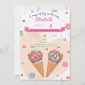 キャンディーアイスクリームズ誕生日招待状 招待状 (正面)