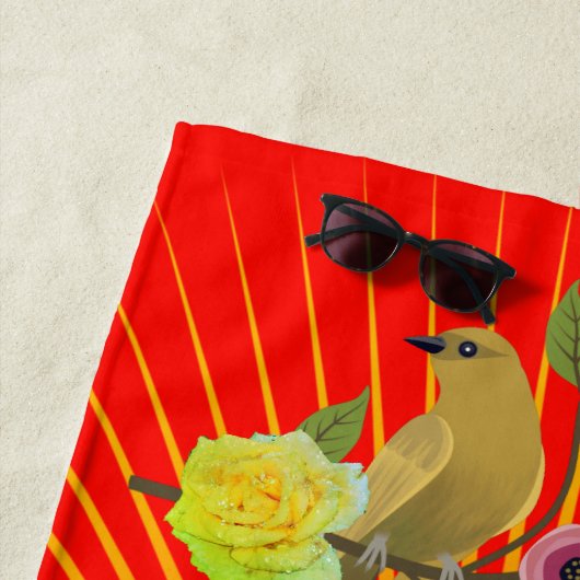 キャンディーアップルの太陽の光と露の滴 ビーチタオル (インサイチュ)