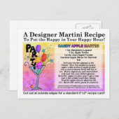 キャンディーアップルマルティーニレシピカードはがき ポストカード (正面/裏面)