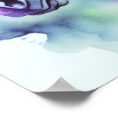 キャンディーカラーの水彩ユニコーン ポスター (角)