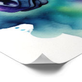 キャンディーカラーの水彩ユニコーンII ポスター (角)