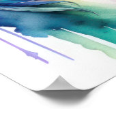 キャンディーカラーの水彩ユニコーンV ポスター (角)