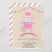 キャンディーカートテーマの招待 招待状 (正面/裏面)