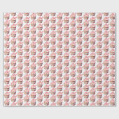 キャンディーキャン付きクリスマスカップケーキ ラッピングペーパー (フラット)