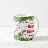 キャンディーキャン付きメリークリスマスデザイン コーヒーマグカップ (正面右)