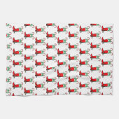 キャンディーキャン付き西クリスマスカウボーイブーツ キッチンタオル (横)