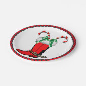 キャンディーキャン付き西クリスマスカウボーイブーツ ペーパープレート (アングル)