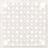 キャンディーキースクリスマスシームレスフラットホリデーカード ガラスコースター (裏面)