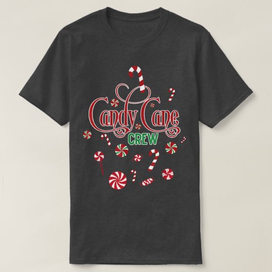 キャンディーキースクルーおもしろいクリスマス菓子Xma Tシャツ (デザイン正面)