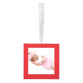 キャンディーキーン柄ベビーマイ初めてのクリスマス3 Photo キューブオーナメント (右)