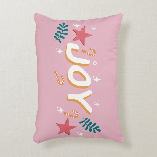 キャンディークリスマスピンクかわいらしトレンディーフェミニン アクセントクッション (正面(垂直))