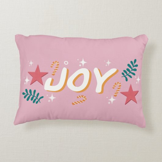 キャンディークリスマスピンクかわいらしトレンディーフェミニン アクセントクッション (裏面)