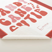 キャンディーケインかわいこちゃんクリスマスホリデイと名前 シェルパブランケット (3/4)