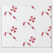 キャンディーケインとペパーミントクリスマス ラッピングペーパー (フラット)