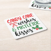 キャンディーケインの願いとミスタントーのキス スクエアペーパーコースター (アングル)
