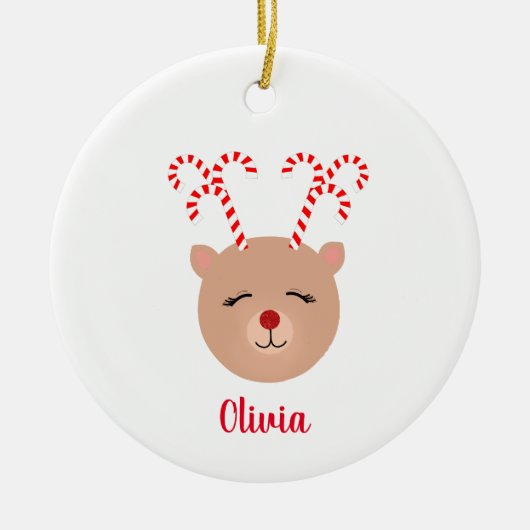 キャンディーケインアントラートナディクリスマスオーナメント セラミックオーナメント (正面)