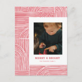 キャンディーケインアーシュモダンホリデーフォトポストカード シーズンポストカード (正面)