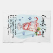 キャンディーケインカクテルレシピホリデイ キッチンタオル (横)