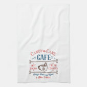 キャンディーケインカフェホリデークリスマス キッチンタオル (縦)
