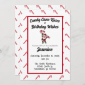 キャンディーケインキスと誕生日の願い 招待状 (正面/裏面)