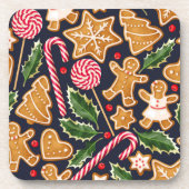 キャンディーケインギンガーブレッドクリスマス |コースターセット コースター (正面)