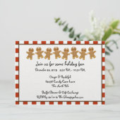 キャンディーケインギンガーブレッドホリデーパーティー招待状 招待状 (スタンド正面)